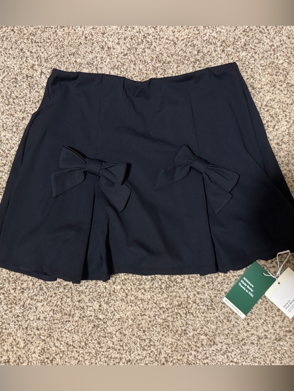HALARA Black Skirt with Front Bow Details. Size Medium. NWT.